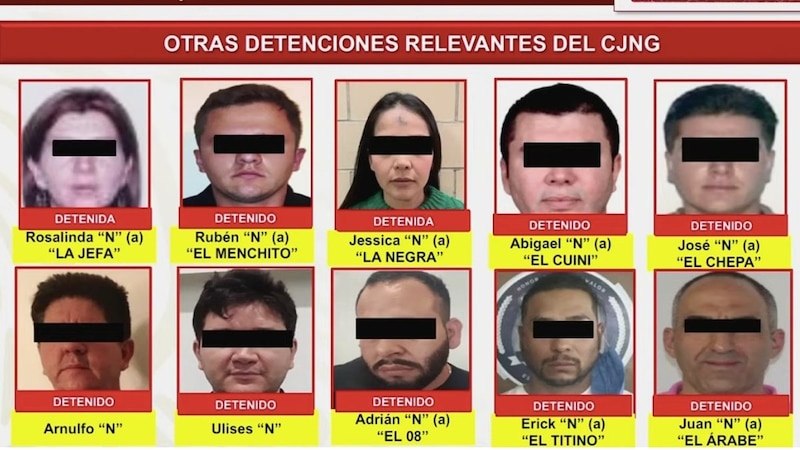 Detenidos relevantes del CJNG