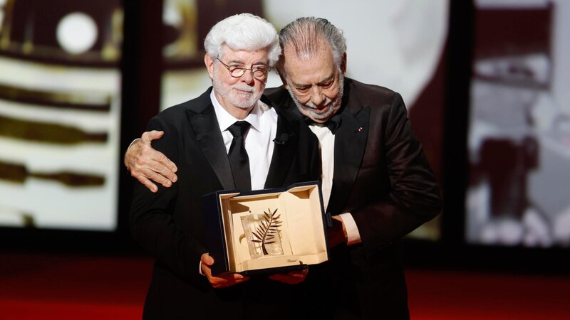 Steven Spielberg y George Lucas en la alfombra roja