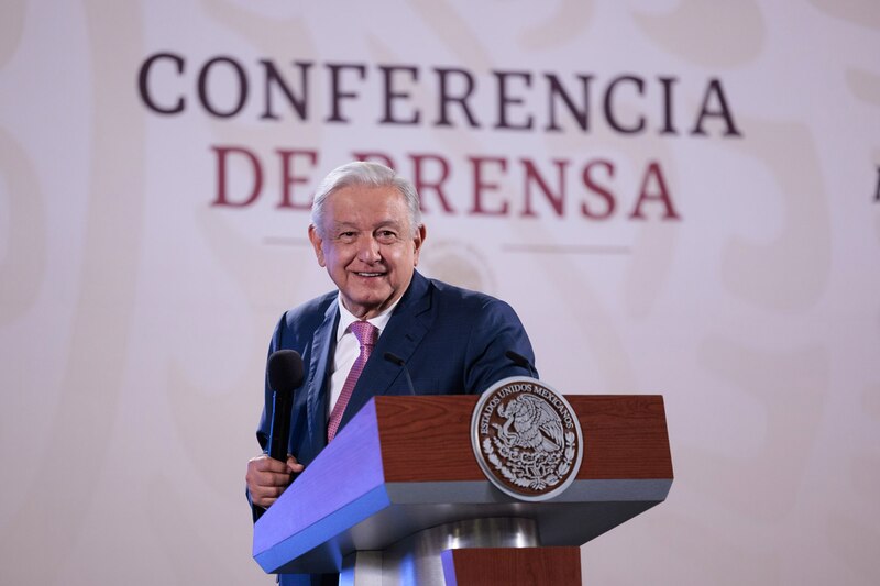 El presidente Andrés Manuel López Obrador en una conferencia de prensa