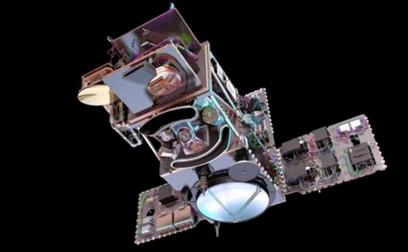 Satélite artificial en el espacio