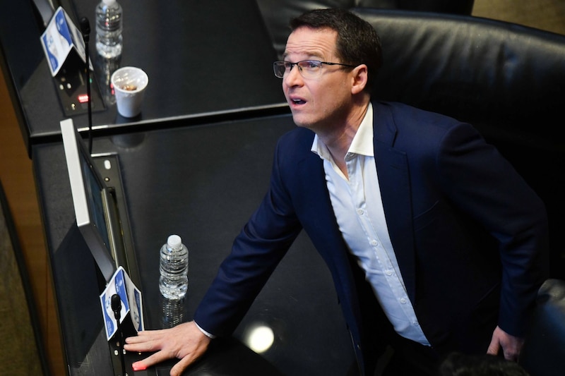 El senador del PAN, durante la sesión de la Comisión Permanente en la que se realizó la discusión de la agenda política en materia de seguridad.