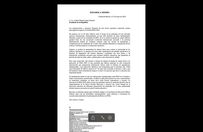 México podría quedar fuera de la prueba PISA 2025