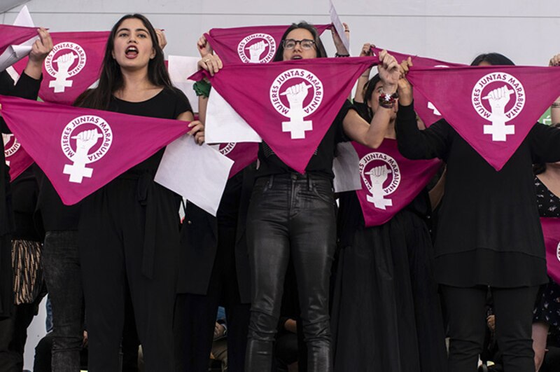 Protesta de mujeres en Argentina