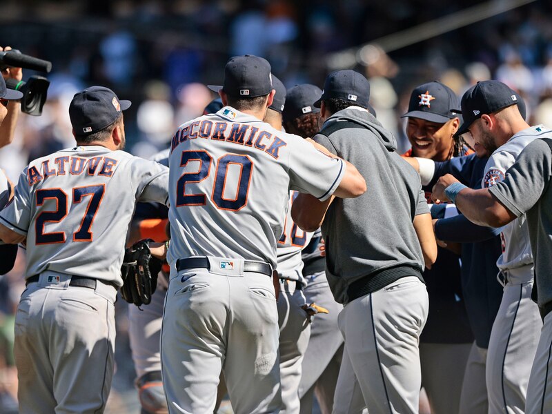 Los Astros de Houston celebran su victoria en la Serie Mundial