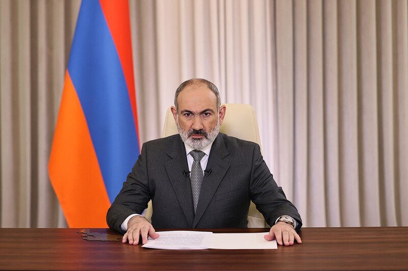El presidente de Armenia, Nikol Pashinyan, da un discurso a la nación