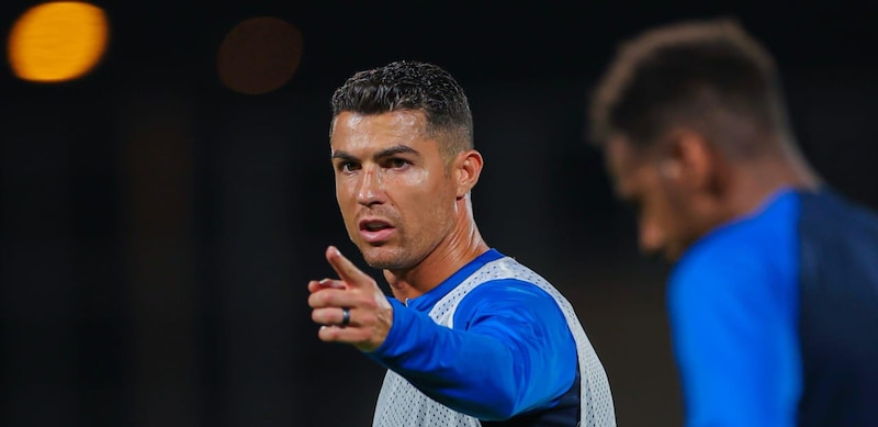 Cristiano Ronaldo, el jugador portugués del Real Madrid, durante un entrenamiento.