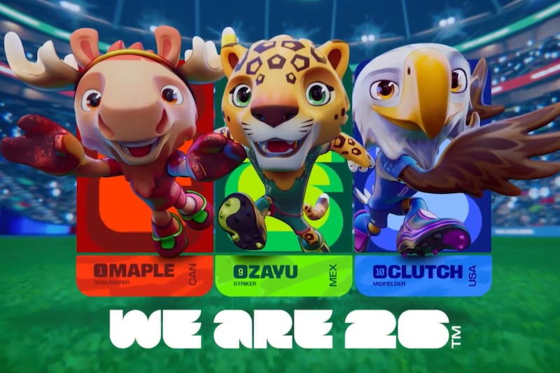 El video muestra las características físicas y de personalidad de las nuevas mascotas de la Copa del Mundo, representando cada una a un país anfitrión: Canadá, México y Estados Unidos.