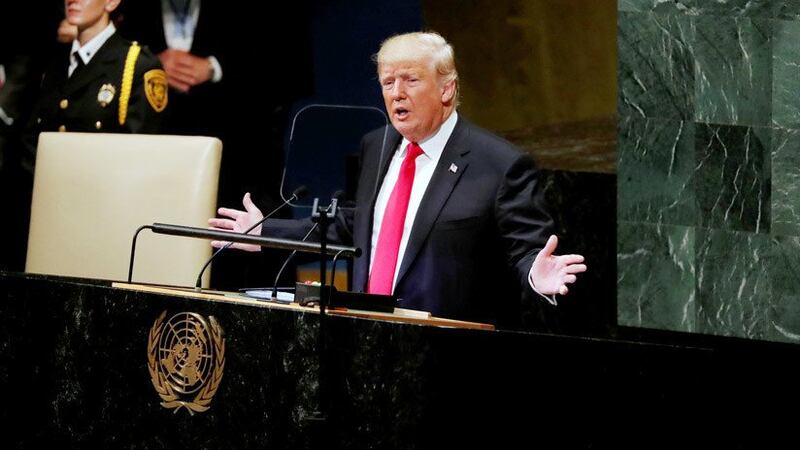 Donald Trump hablando en la ONU