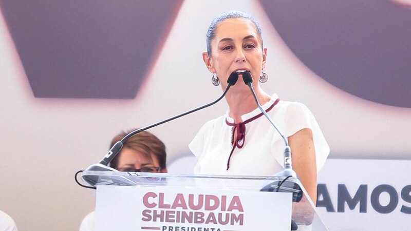 Claudia Sheinbaum, jefa de gobierno de la Ciudad de México, pronuncia un discurso.