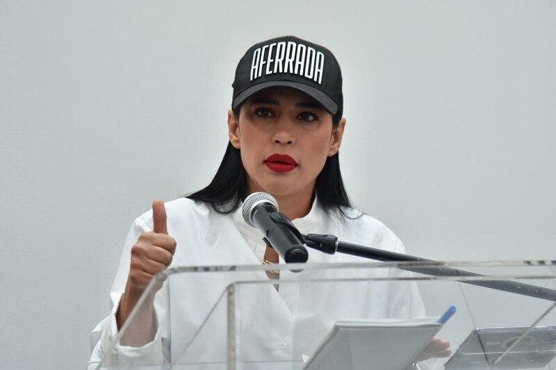 La presidenta de Honduras, Xiomara Castro, durante una conferencia de prensa.