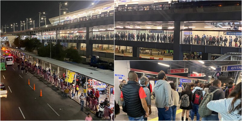 Multitudes de personas en la estación del metro Constitución de 1917