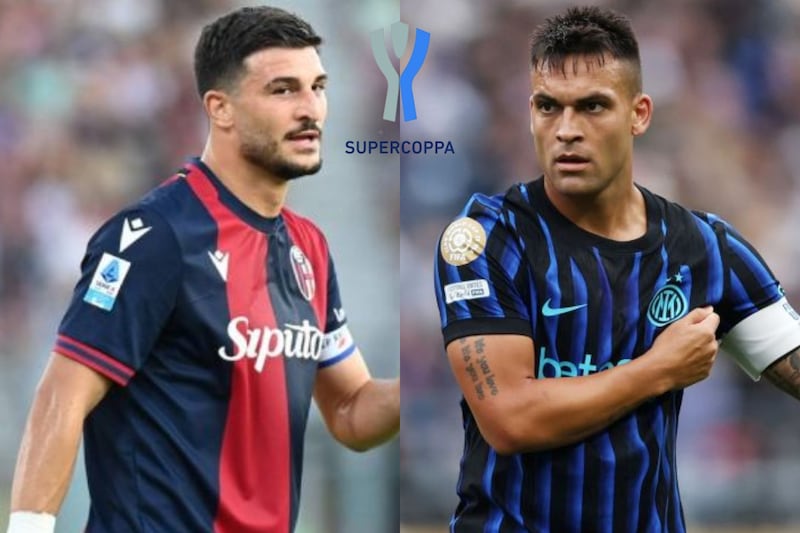 Bolonia vs Inter | Supercopa de Italia 2025. El ganador de la semifinal se enfrentará al Napoli por el campeonato.