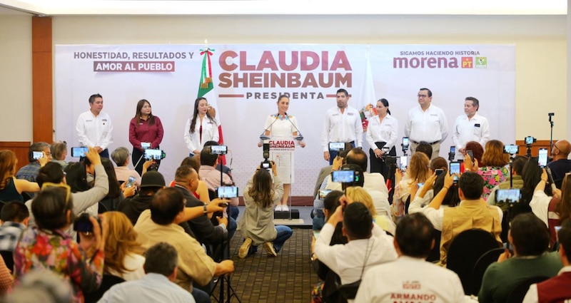 Claudia Sheinbaum, precandidata de Morena a la presidencia de México, durante un evento público.