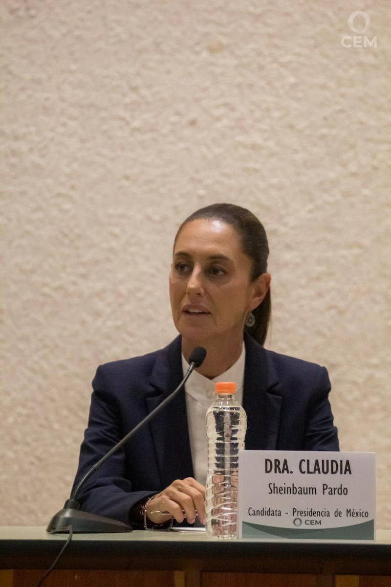 La Dra. Claudia Sheinbaum Pardo, candidata de Morena a la presidencia de México, durante un evento de campaña.