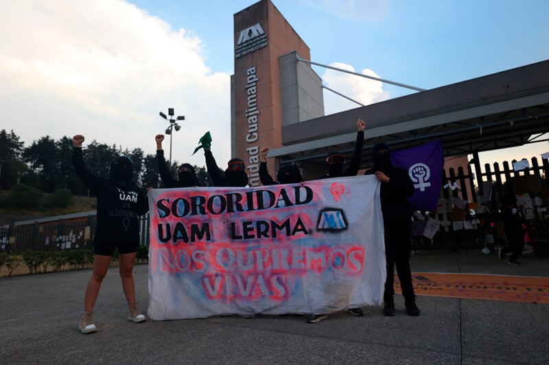 Protesta de mujeres en la UAM Lerma