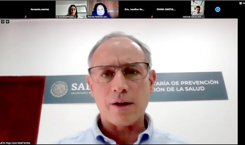 El Dr. Hugo López-Gatell Ramírez, Subsecretario de Prevención y Promoción de la Salud, durante una videoconferencia.