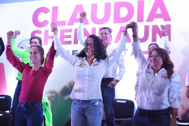 Claudia Sheinbaum, jefa de gobierno de la Ciudad de México, celebra su victoria en las elecciones de 2021.