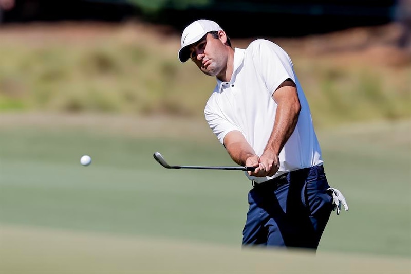 El golfista español Sergio García en acción durante el Masters de Augusta de 2017.