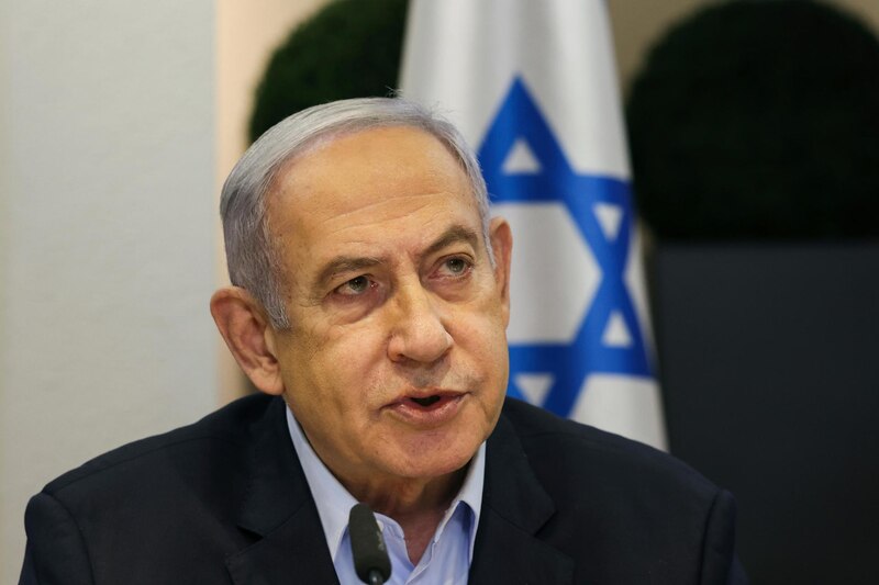 El primer ministro israelí, Benjamin Netanyahu, da un discurso.