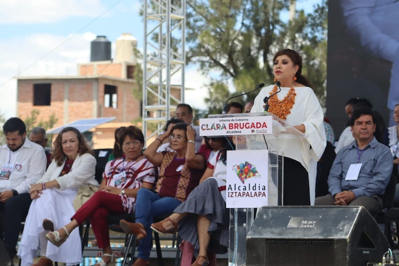 La alcaldesa de Iztapalapa, Clara Brugada, rinde su informe de gobierno