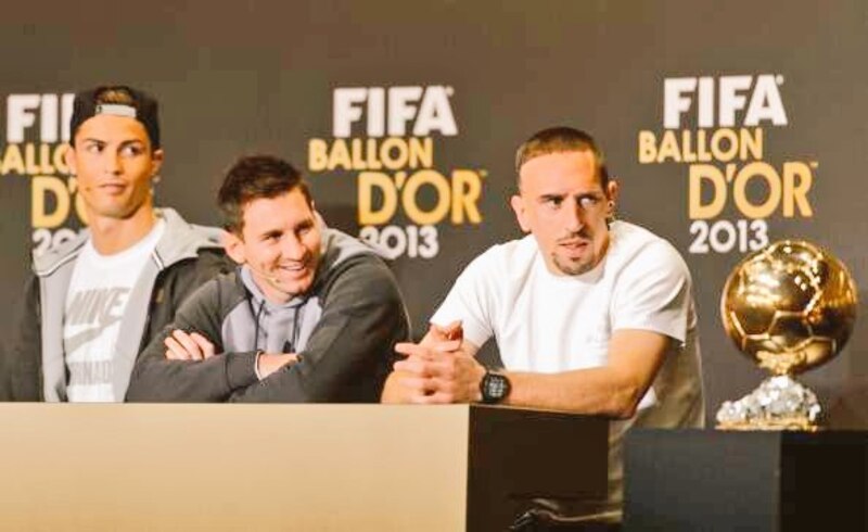 Cristiano Ronaldo, Lionel Messi y Franck Ribéry, los tres finalistas del Balón de Oro 2013