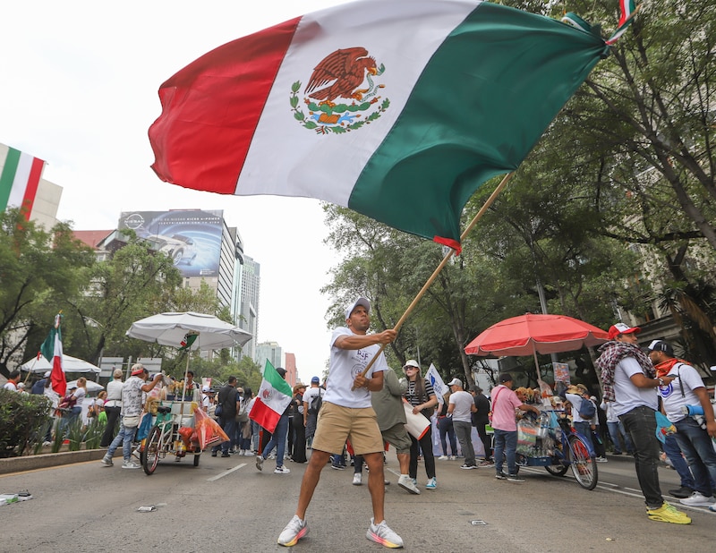 Ondeando la bandera de México