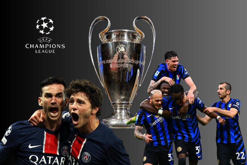 Jugadores del PSG y del Inter de Milán