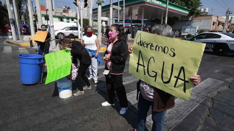 Protesta por la falta de agua en la Ciudad de México