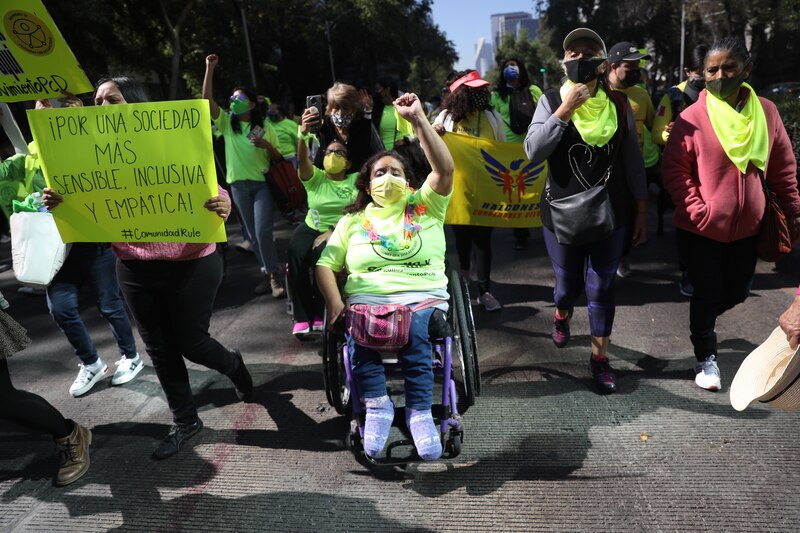 Protesta por los derechos de las personas con discapacidad
