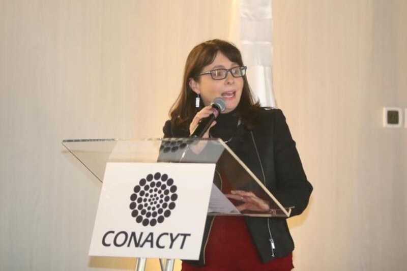 La directora general del CONACYT, María Elena Álvarez-Buylla Roces, durante su participación en el Foro Consultivo Científico y Tecnológico.