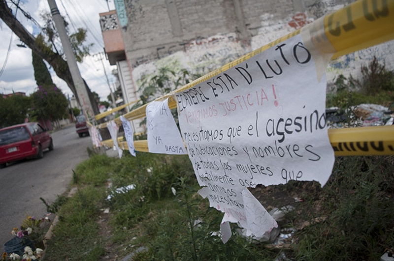 Protesta por el feminicidio de mujeres en México