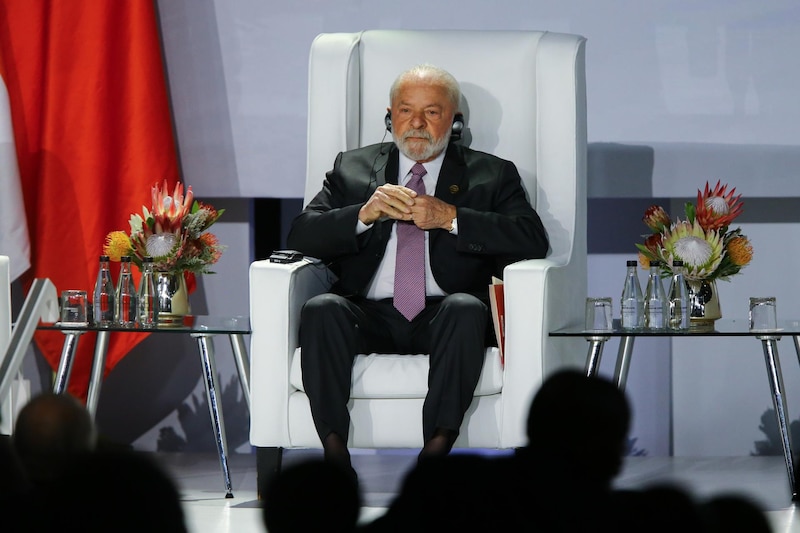 El expresidente brasileño Lula da Silva durante una conferencia en 2022.