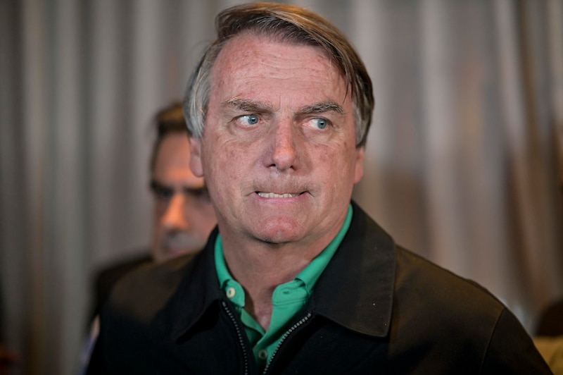 El presidente Jair Bolsonaro hace una mueca de disgusto.