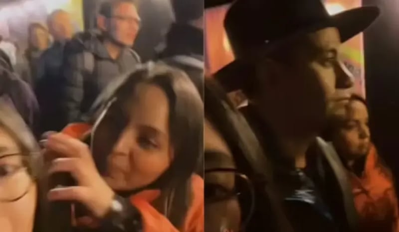 Momento exacto en el que una joven sufre de acoso por parte de una pareja en el festival Cordillera