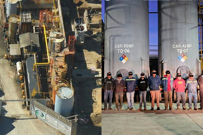 El lugar refinaba y vendía combustible robado, del que se aseguraron 250 mil litros tras la operación.