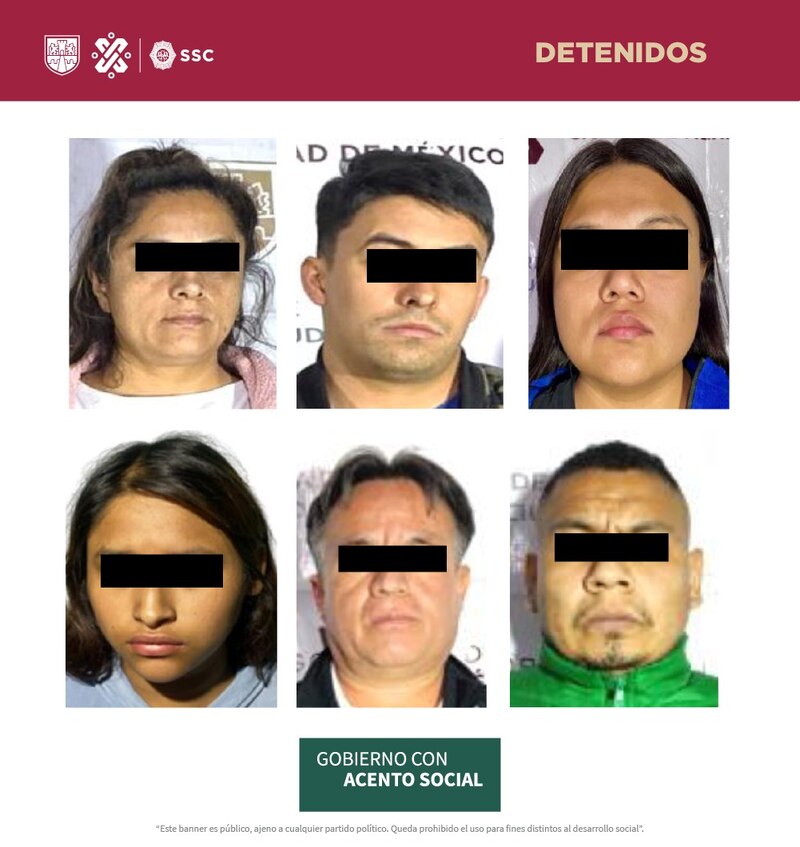 Title: SSC detiene a seis personas por diversos delitos en la Ciudad de México