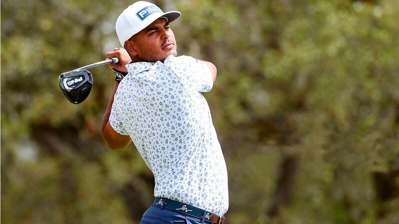 El golfista mexicano Abraham Ancer durante un torneo