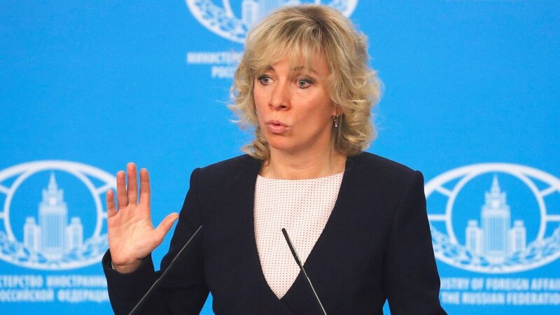 La portavoz del Ministerio de Asuntos Exteriores de Rusia, Maria Zajárova, durante una rueda de prensa en Moscú.