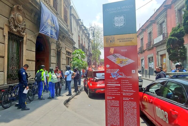 Accidente de tráfico en el Centro Histórico de la Ciudad de México
