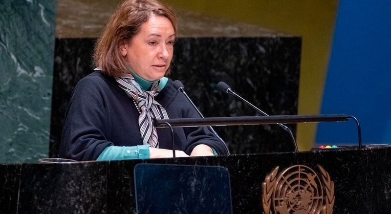 La presidenta de Chile, Michelle Bachelet, pronuncia un discurso ante la ONU.