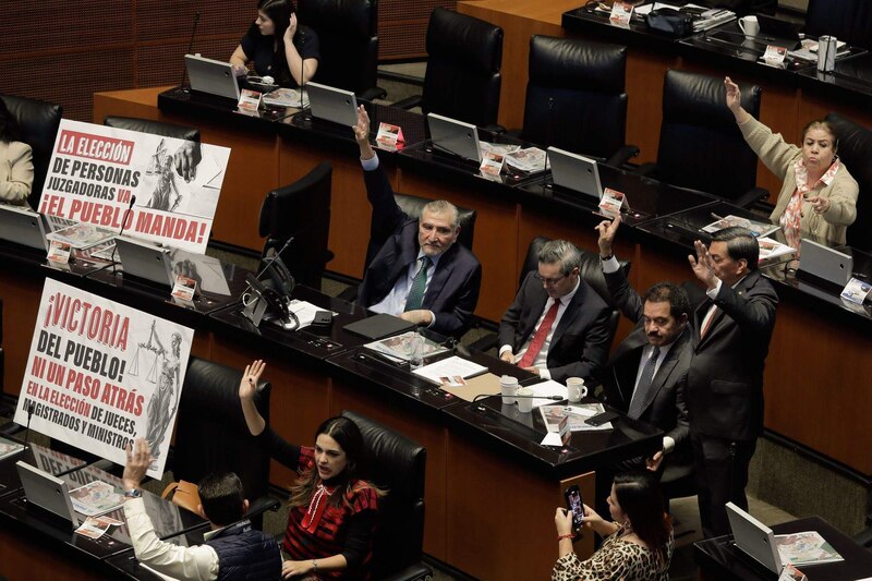 La bancada morenista en en el Senado