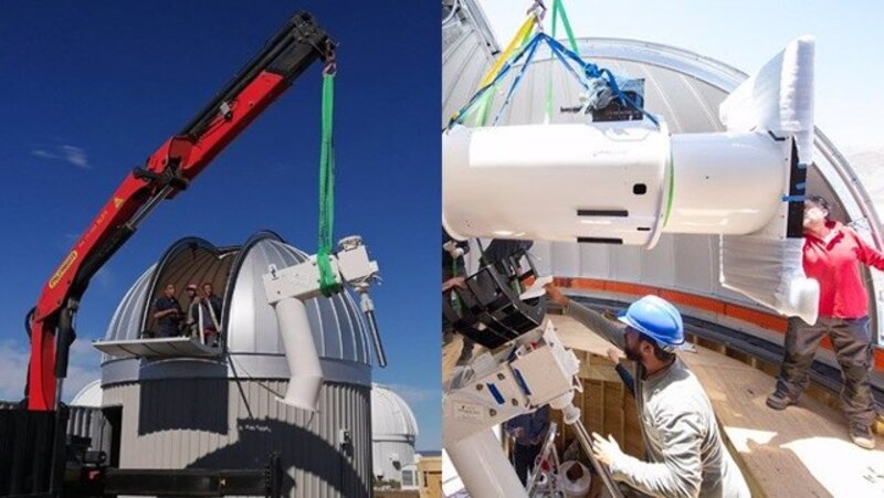 Instalación del telescopio en el observatorio