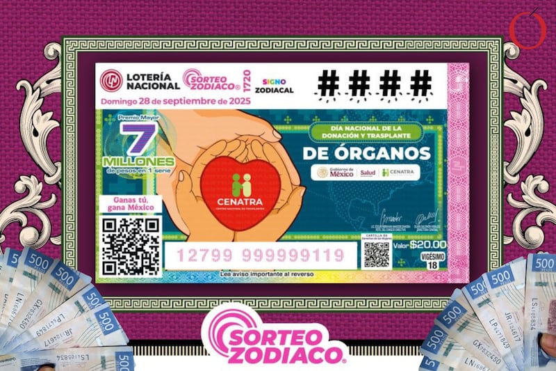 Sorteo Zodiaco 1720 de este domingo 28 de septiembre de 2025