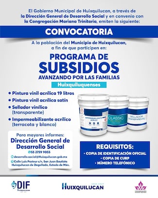“Avanzando por las Familias Huixquiluquenses”; programa de ayuda a residentes vulnerables  