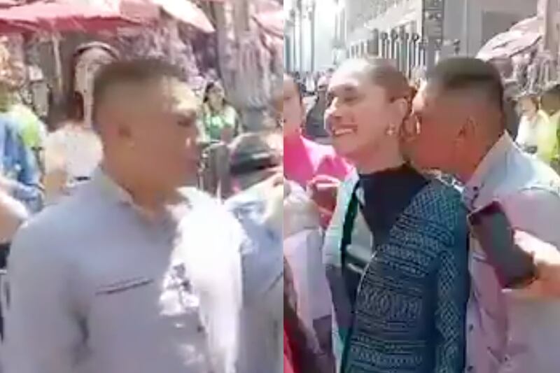 La presidenta Claudia Sheinbaum fue acosada por un hombre afuera de Palacio Nacional