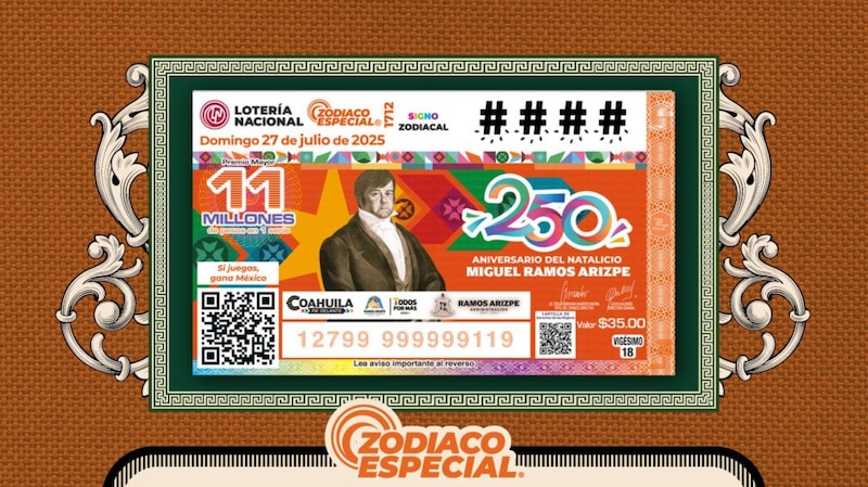 Billete conmemorativo Sorteo Zodiaco Especial 1712