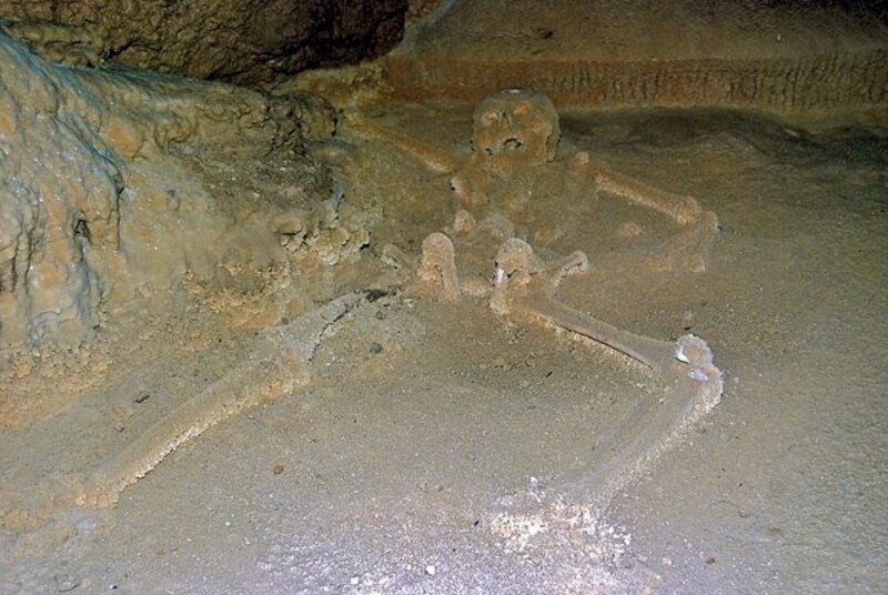 Restos óseos encontrados en una cueva