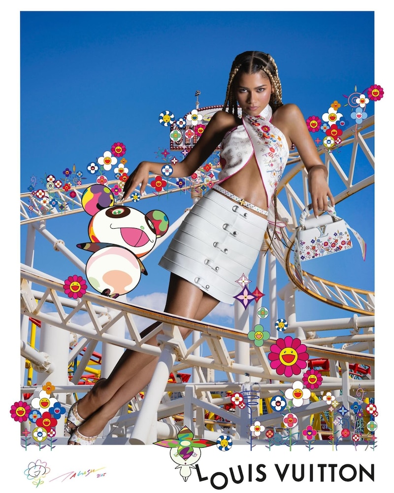 Colaboración Takashi Murakami x Louis Vuitton. Imagen de la campaña con Zendaya