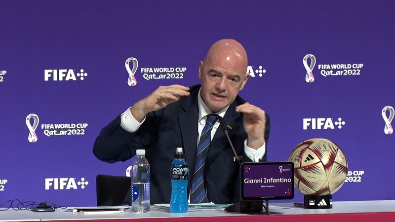 Presidente de la FIFA, Gianni Infantino, en conferencia de prensa