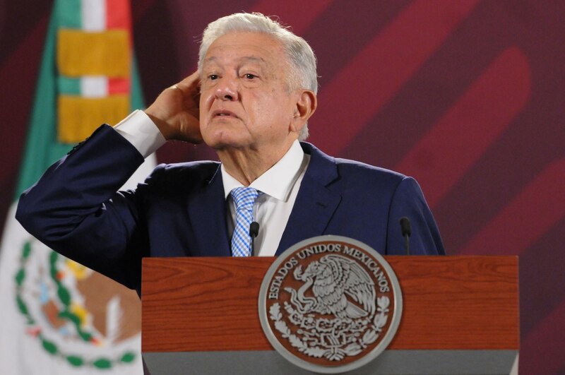 El presidente Andrés Manuel López Obrador durante una conferencia de prensa.